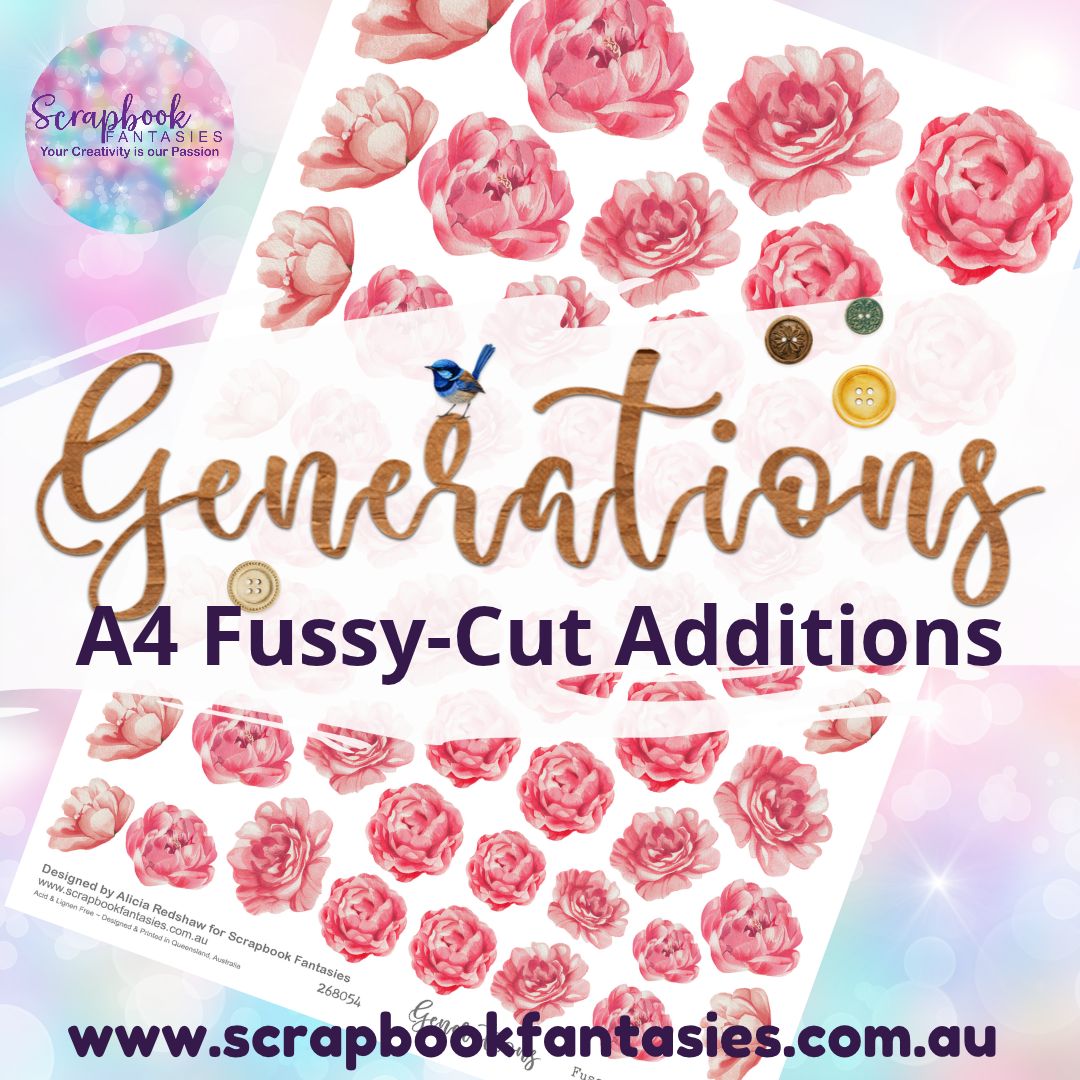 Generations A4 Colour Fussy-Cut Additions - Pink Flowers 268054