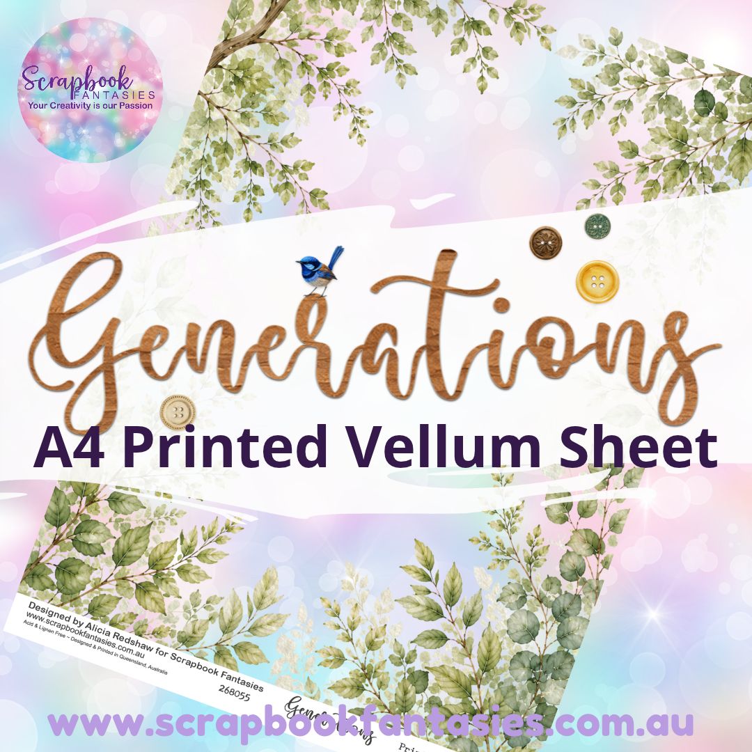 Generations A4 Printed Vellum Sheet - Leaves 268055