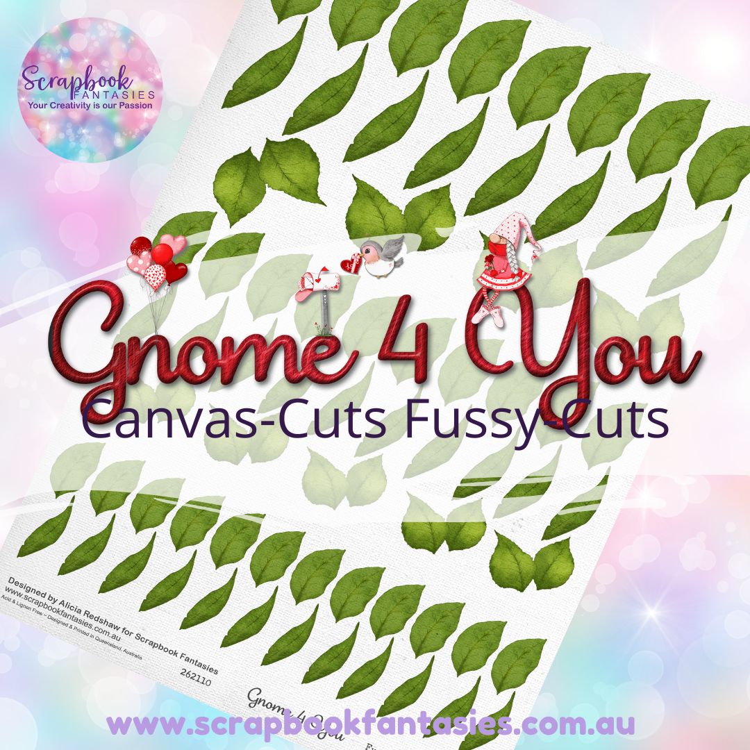 Gnome 4 You 8.25"x11.5" Colour Fussy-Cut Canvas-Cuts - Leaves 2 262110