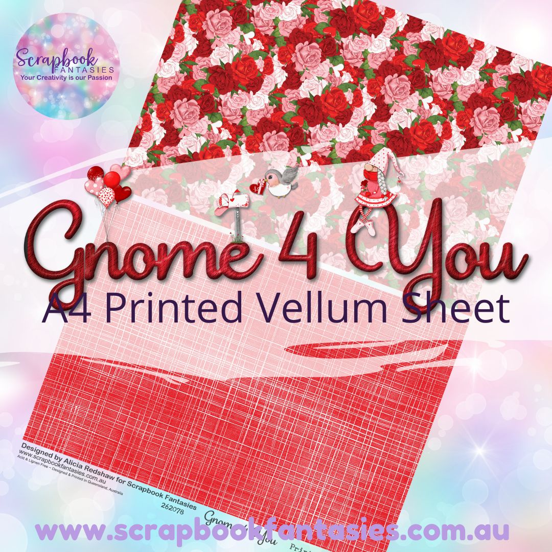 Gnome 4 You A4 Printed Vellum Sheet - Halves 2 262078