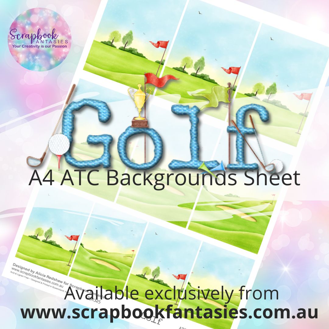 Golf A4 ATC Backgrounds Sheet - Golf 250325