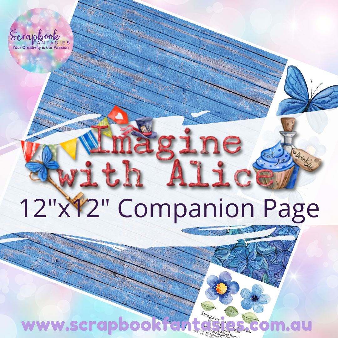 Imagine with Alice 12"x12" Single-sided Companion Page - Blue Wood 7349222