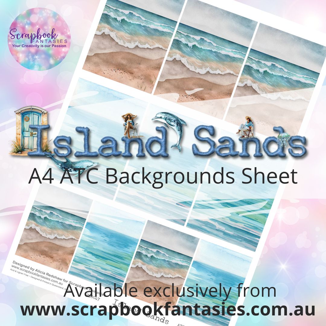 Island Sands A4 ATC Backgrounds Sheet 2 250047
