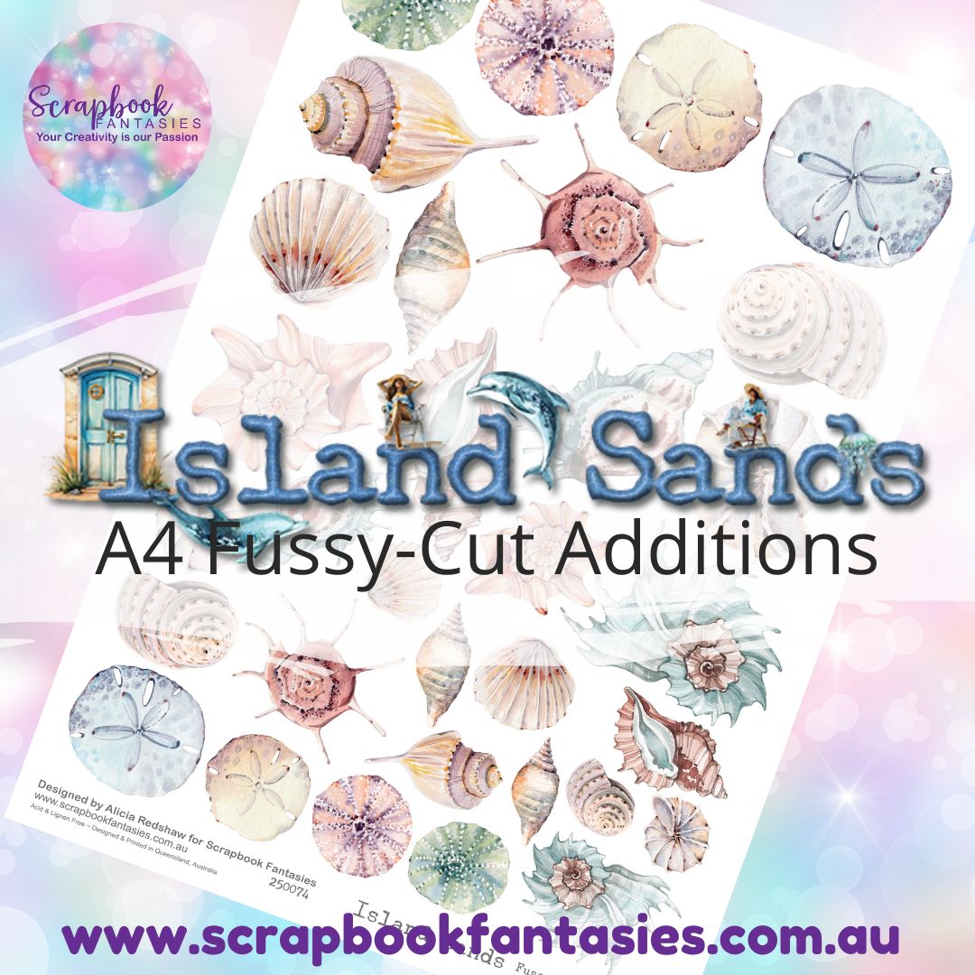 Island Sands A4 Colour Fussy-Cut Additions - Shells 250074