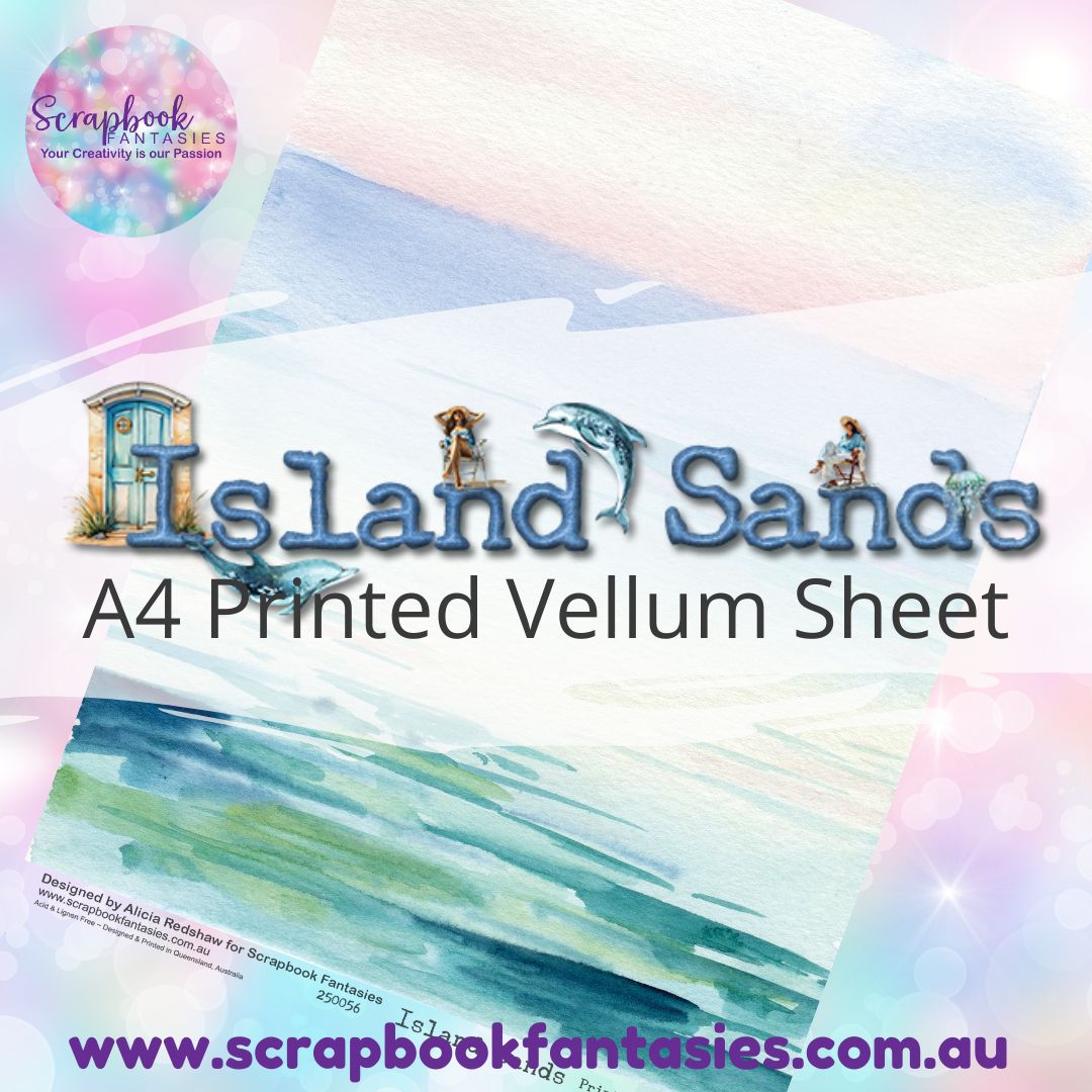 Island Sands A4 Printed Vellum Sheet - Sunset 250056