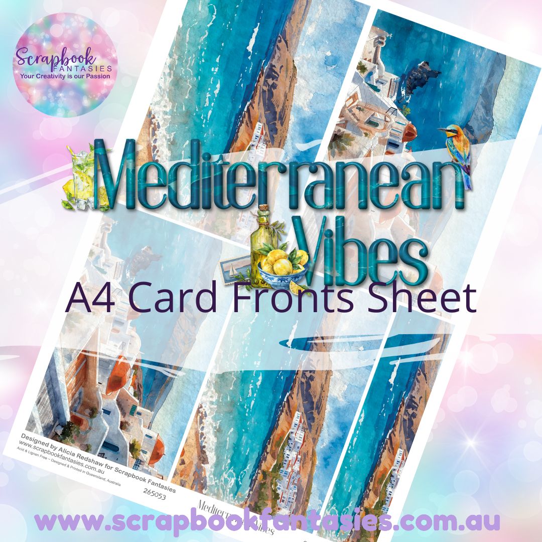 Mediterranean Vibes A4 Card Fronts Sheet 2 265053
