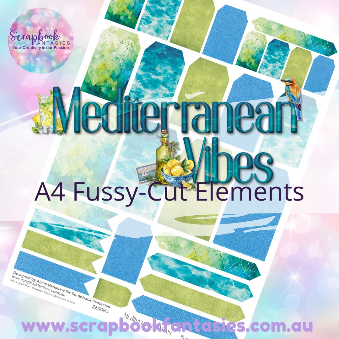 Mediterranean Vibes A4 Colour Fussy-Cut Elements - Tags and Tabs 2 265080