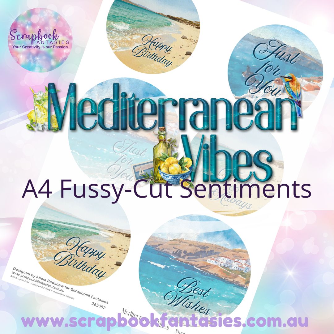 Mediterranean Vibes A4 Colour Fussy-Cut Sentiments 1 - 265082