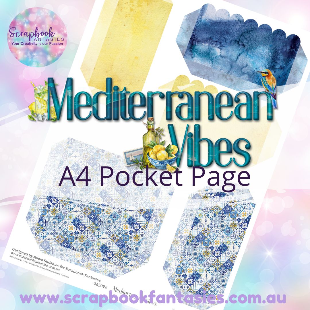 Mediterranean Vibes A4 Colour Pocket Page - Rectangles and Square 1 265094