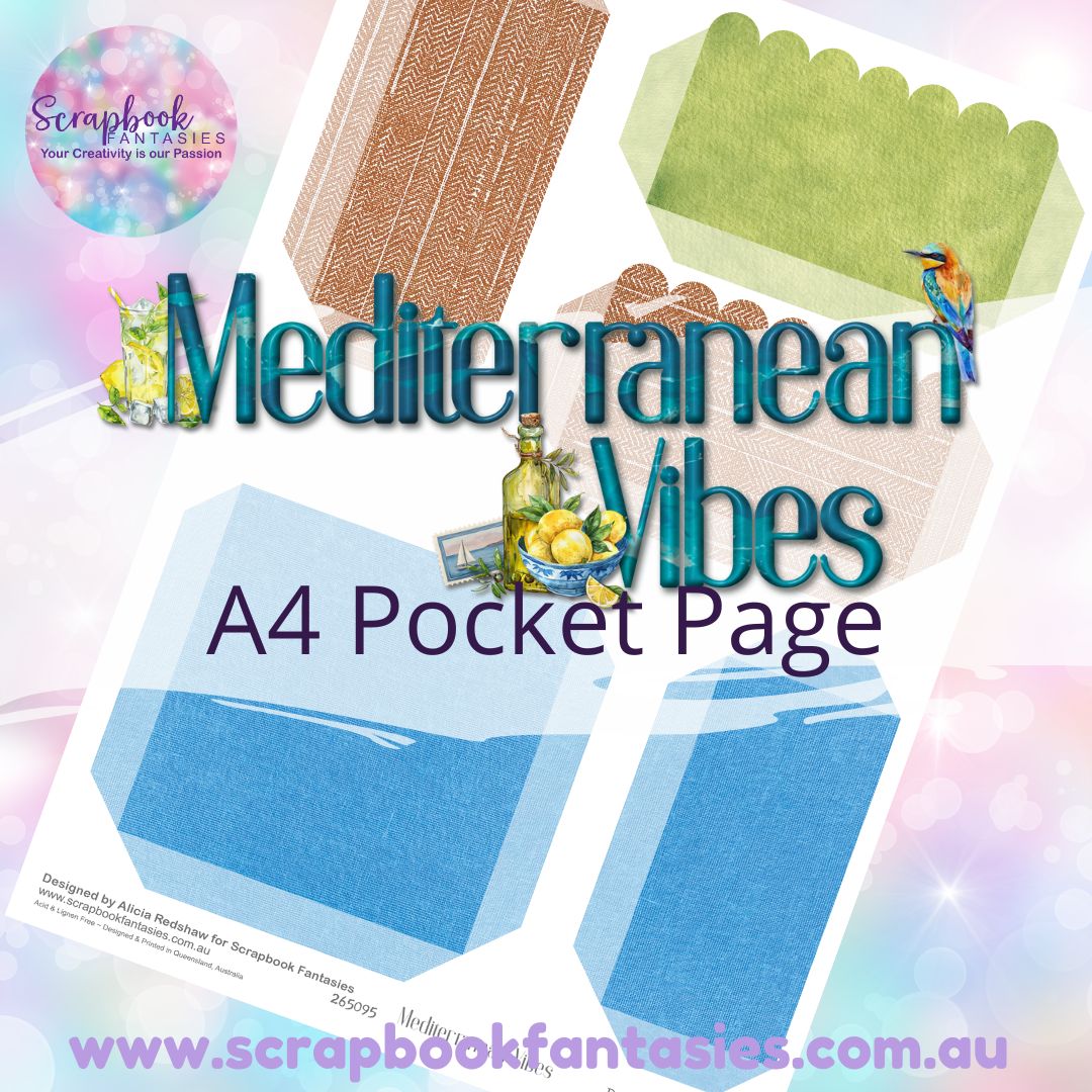 Mediterranean Vibes A4 Colour Pocket Page - Rectangles and Square 2 265095