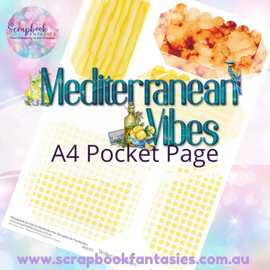 Mediterranean Vibes A4 Colour Pocket Page - Rectangles and Square 4 265097