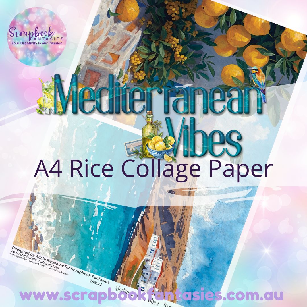 Mediterranean Vibes A4 Rice Collage Paper - Halves 1 265022