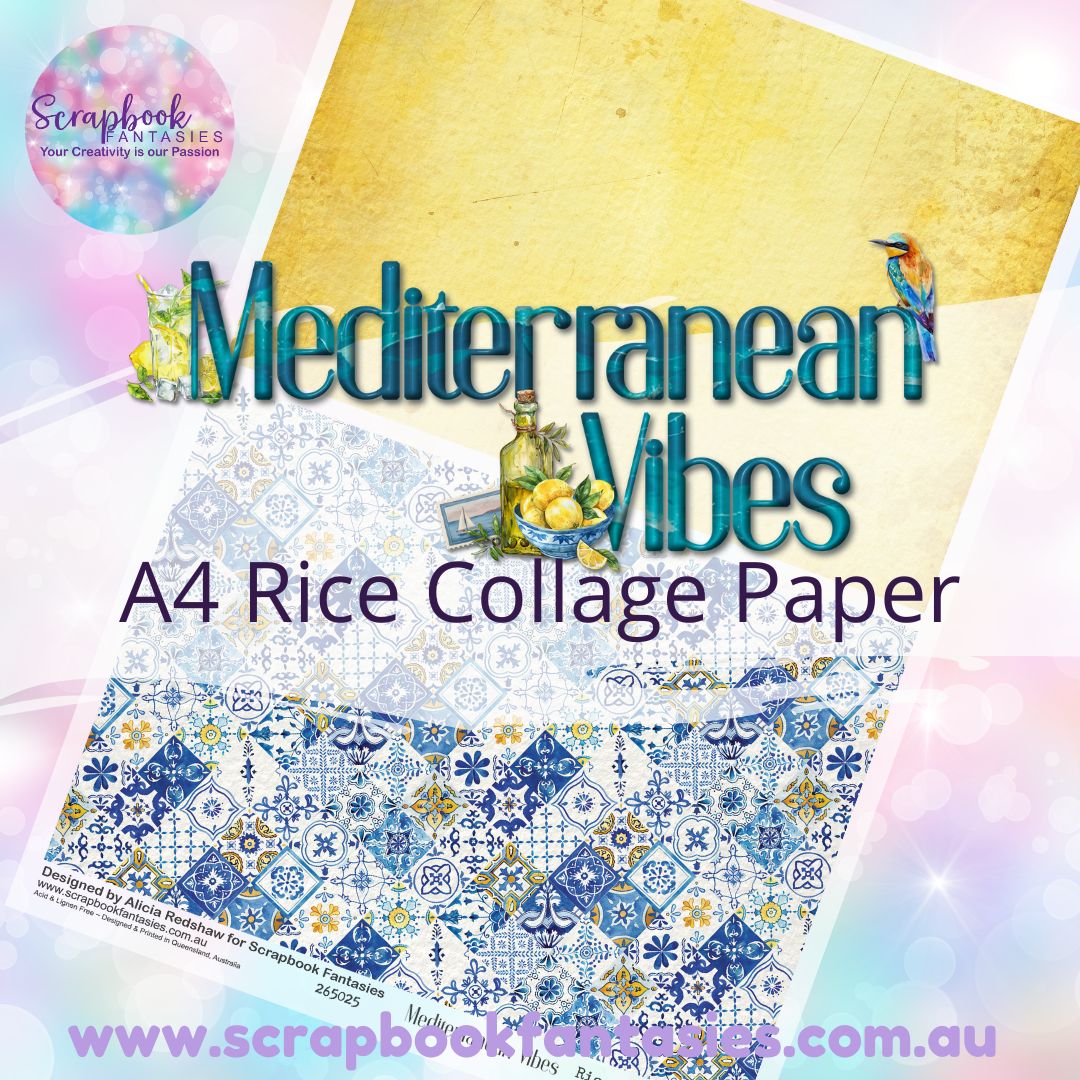 Mediterranean Vibes A4 Rice Collage Paper - Halves 4 265025