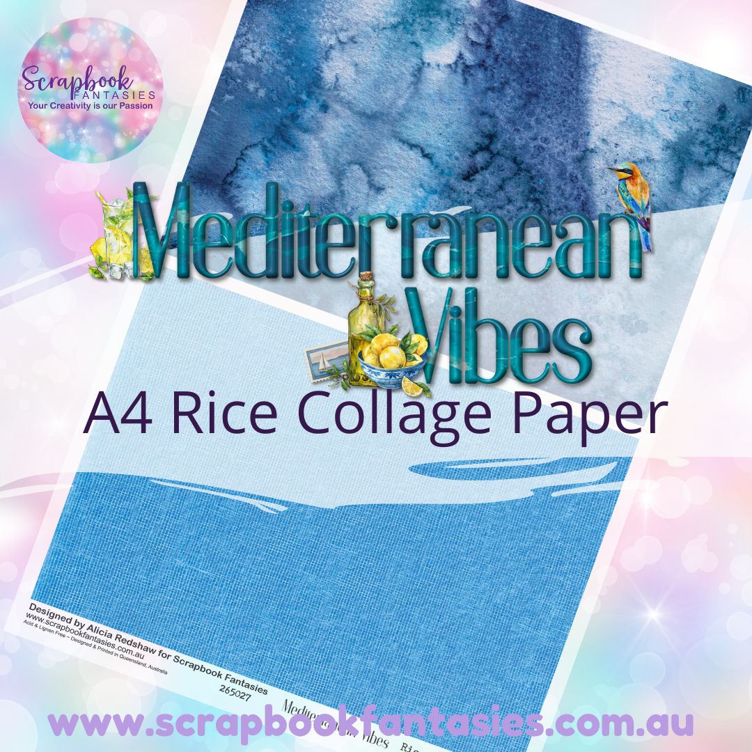 Mediterranean Vibes A4 Rice Collage Paper - Halves 6 265027
