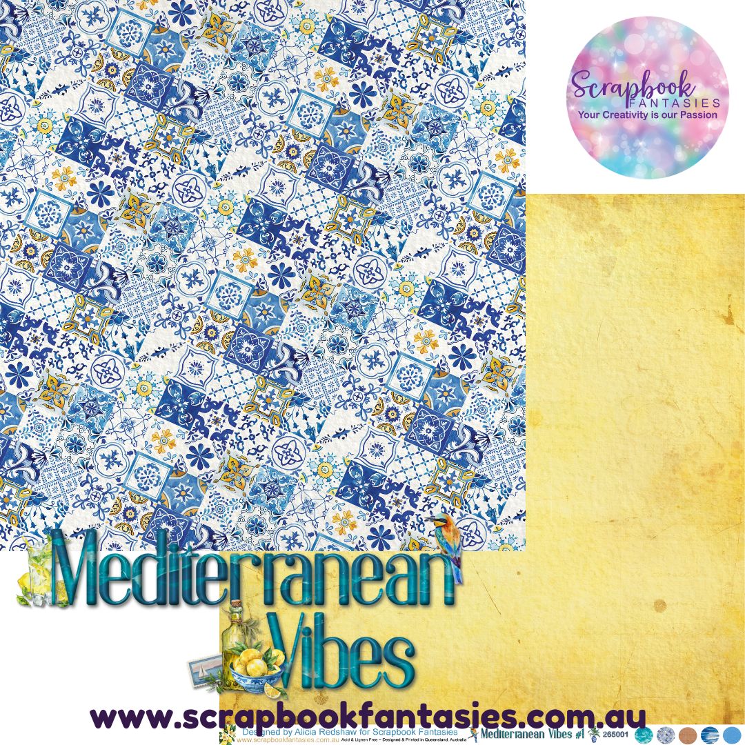Mediterranean Vibes 12x12 Double-Sided Patterned Paper 1 - 265001