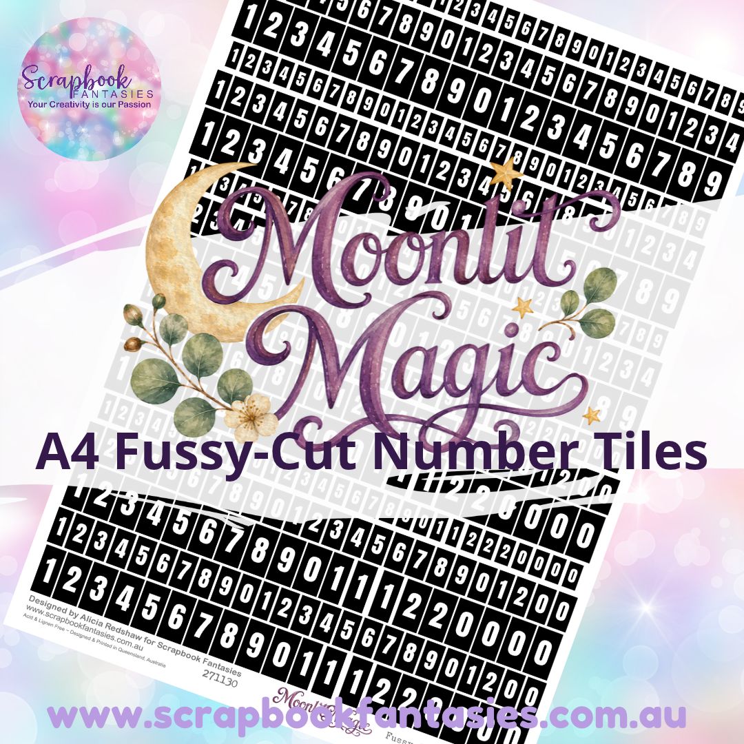 Moonlit Magic Colour Fussy-Cut Number Tiles 3 - 271130