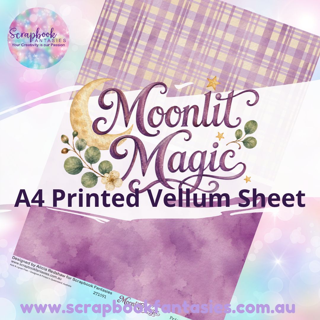 Moonlit Magic A4 Printed Vellum Sheet - Halves 5 271091