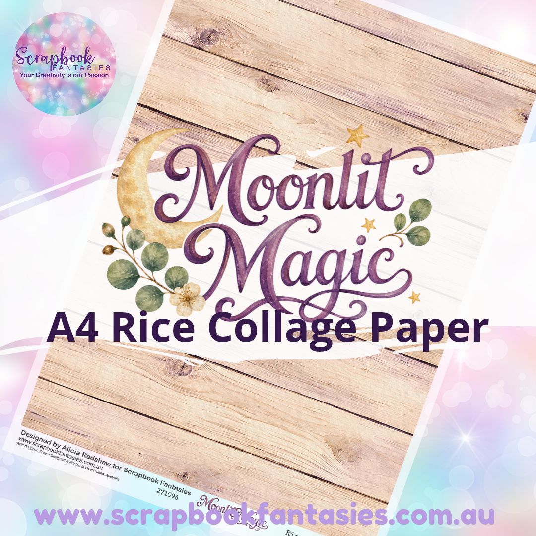 Moonlit Magic A4 Rice Collage Paper - Pastel Wood 271096