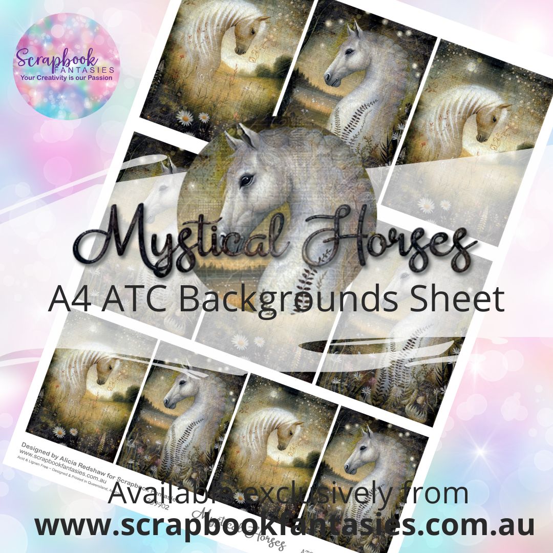 Mystical Horses A4 ATC Backgrounds Sheet 1 259902