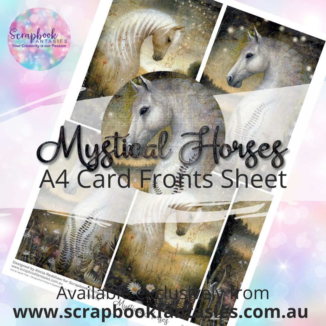 Mystical Horses A4 Card Fronts Sheet - Cards 1 259904