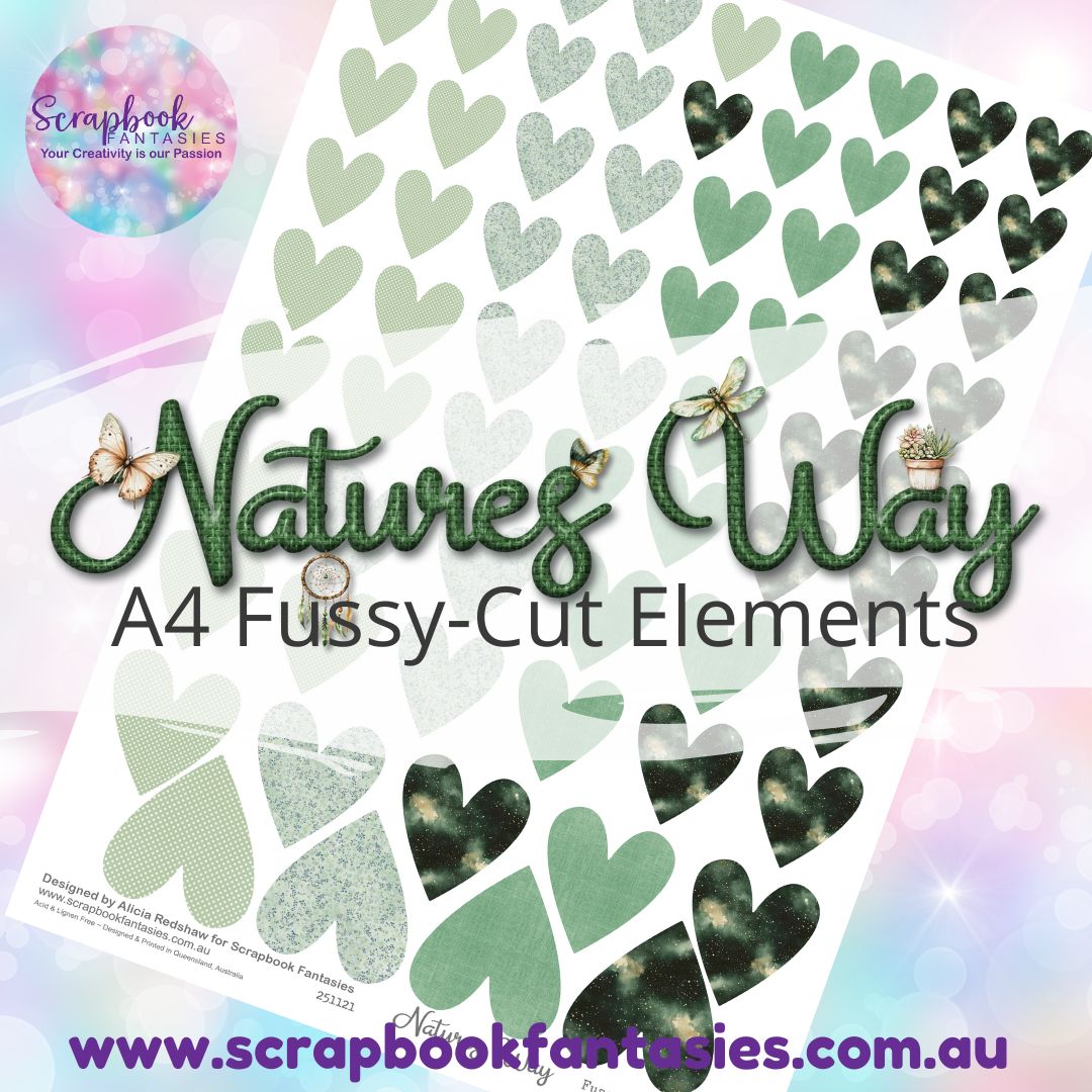Natures Way A4 Colour Fussy-Cut Elements - Hearts 1-3 251121
