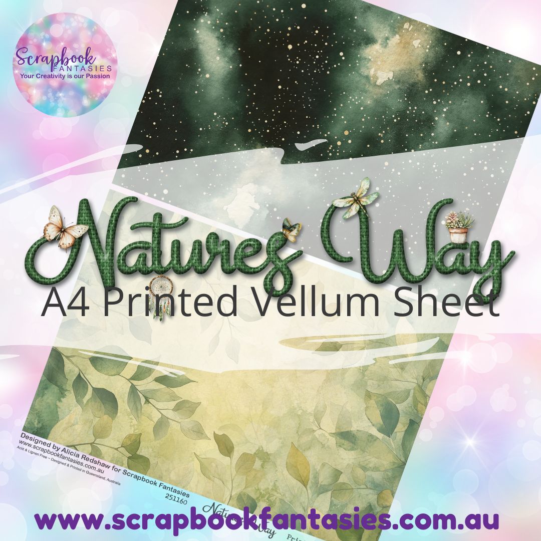 Natures Way A4 Printed Vellum Sheet - Halves 5 251160