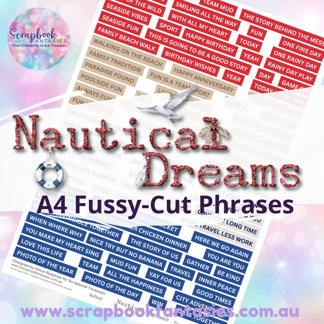 Nautical Dreams Colour Fussy-Cut Phrases 1 - 342442
