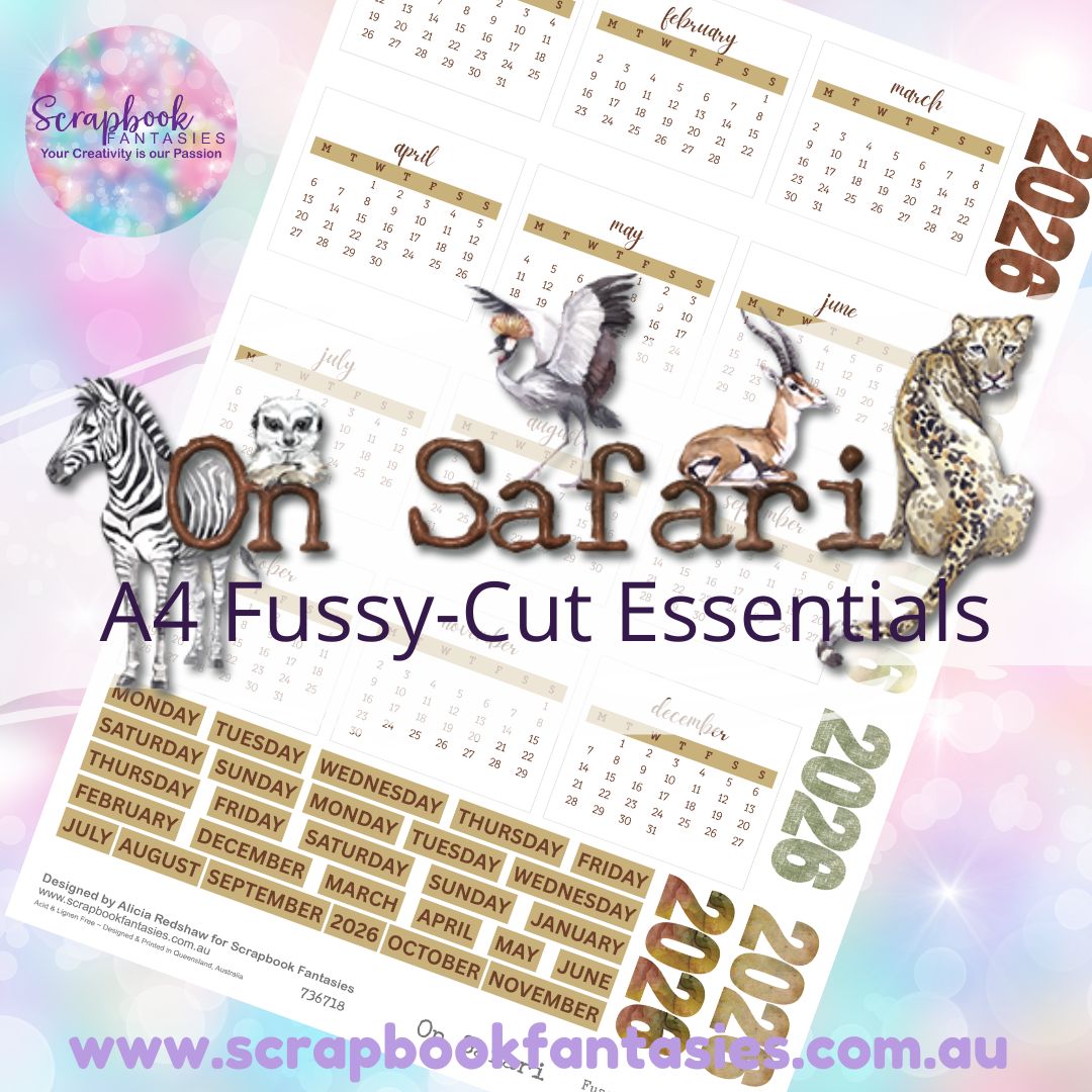 On Safari A4 Colour Fussy-Cut Calendar - 2026 - 736718