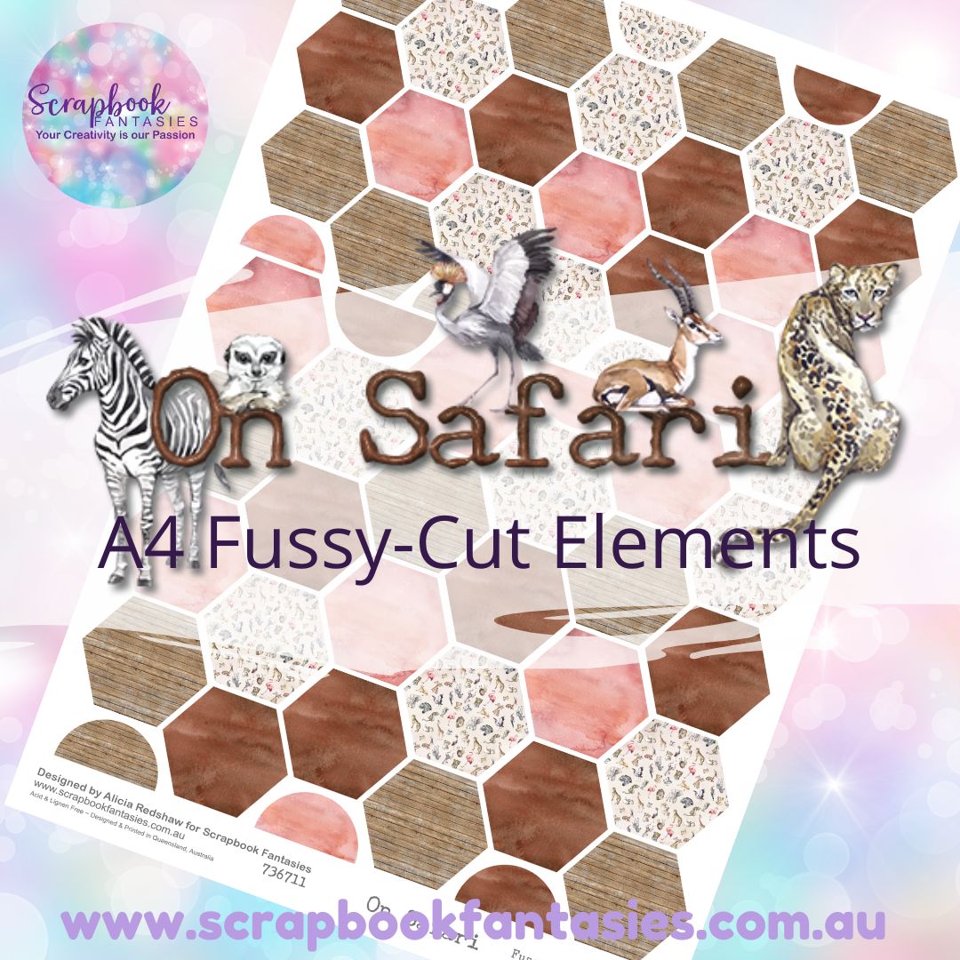 On Safari A4 Colour Fussy-Cut Elements - Hexagons 1 736711