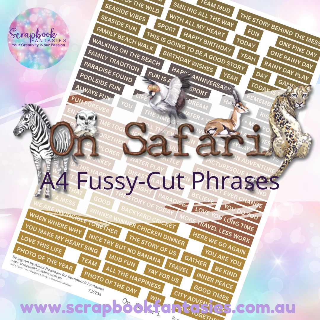 On Safari Colour Fussy-Cut Phrases 1 - 736732