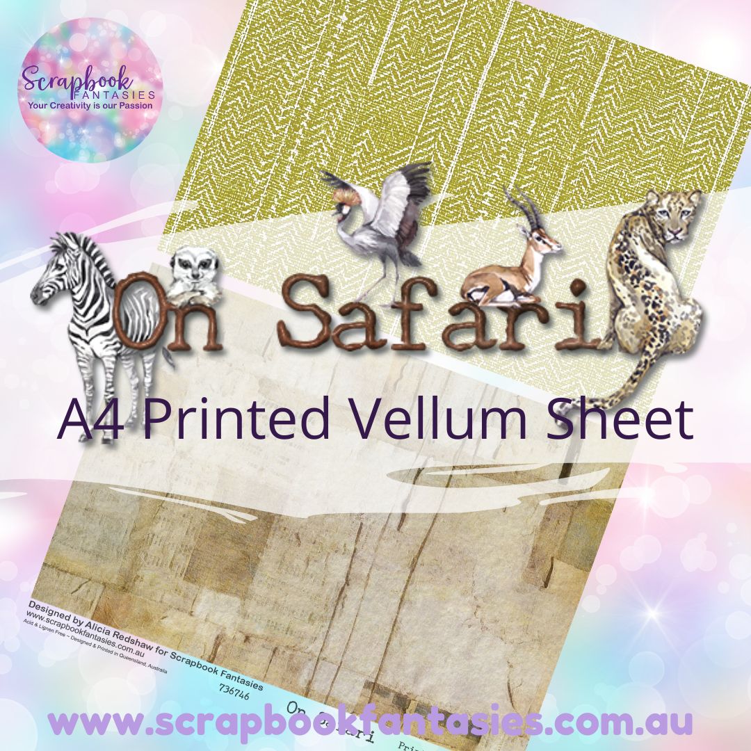 On Safari A4 Printed Vellum Sheet - Halves 4 736746