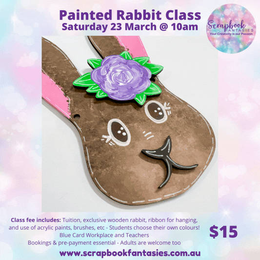Weekend Art Class - Painted Rabbit with Alicia Redshaw - Saturday 23 March @ 10am