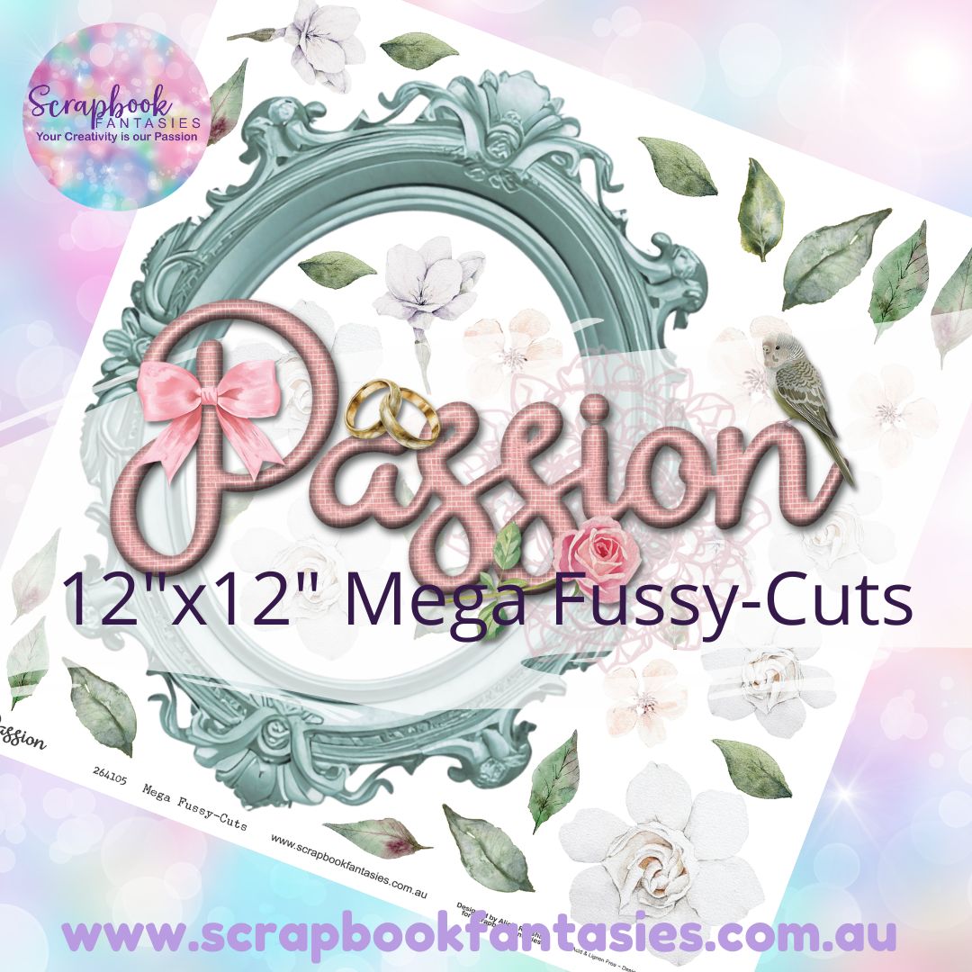 Passion 12"x12" Mega Fussy-Cuts Page - Teal Oval Frame 264105