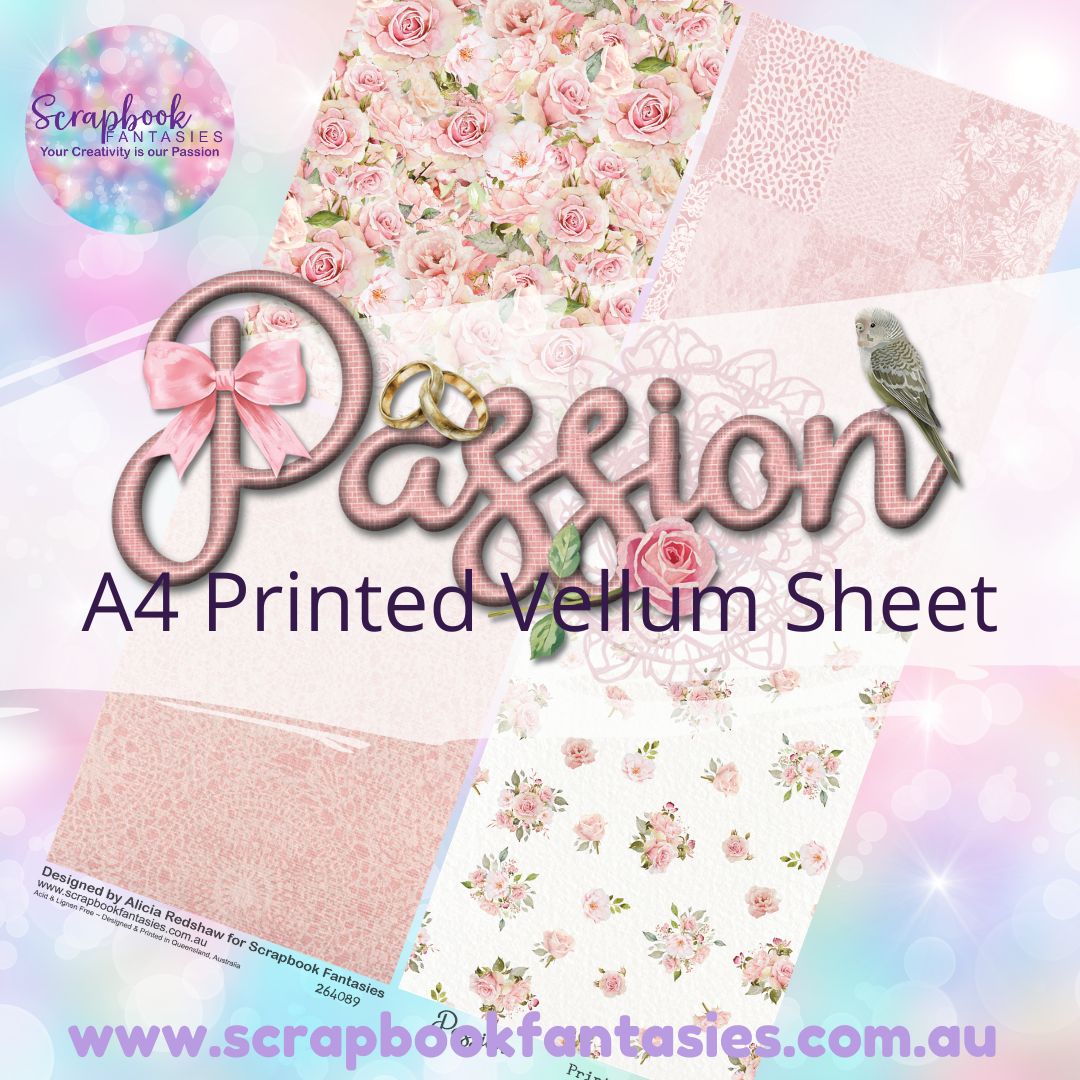 Passion A4 Printed Vellum Sheet - Quarters 1 264089