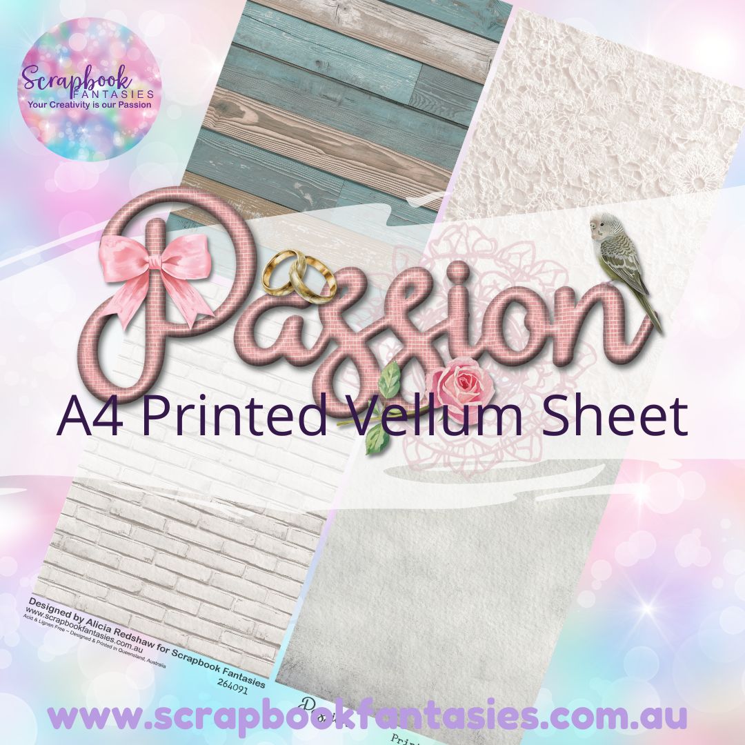 Passion A4 Printed Vellum Sheet - Quarters 3 264091