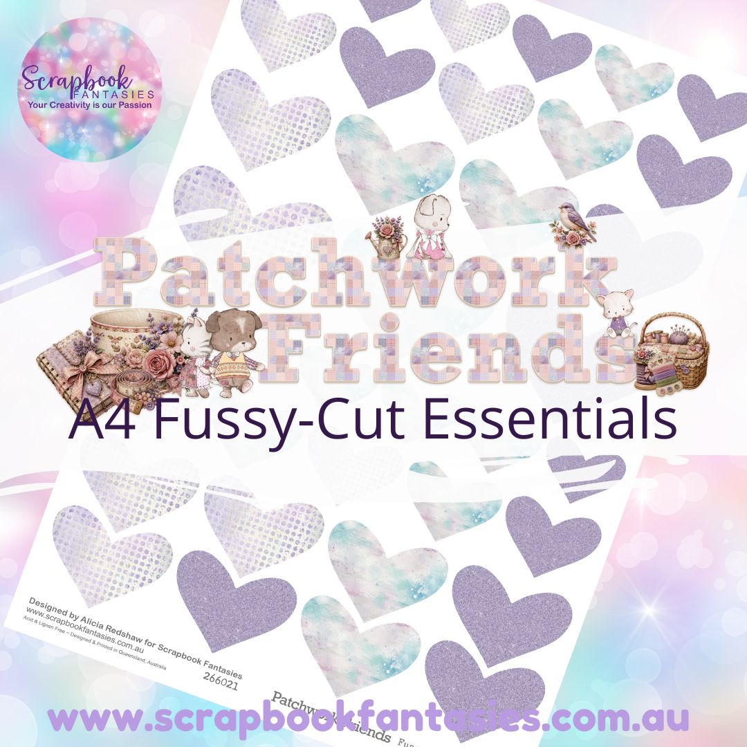 Patchwork Friends A4 Colour Fussy-Cut Elements - Hearts 2-1 266021