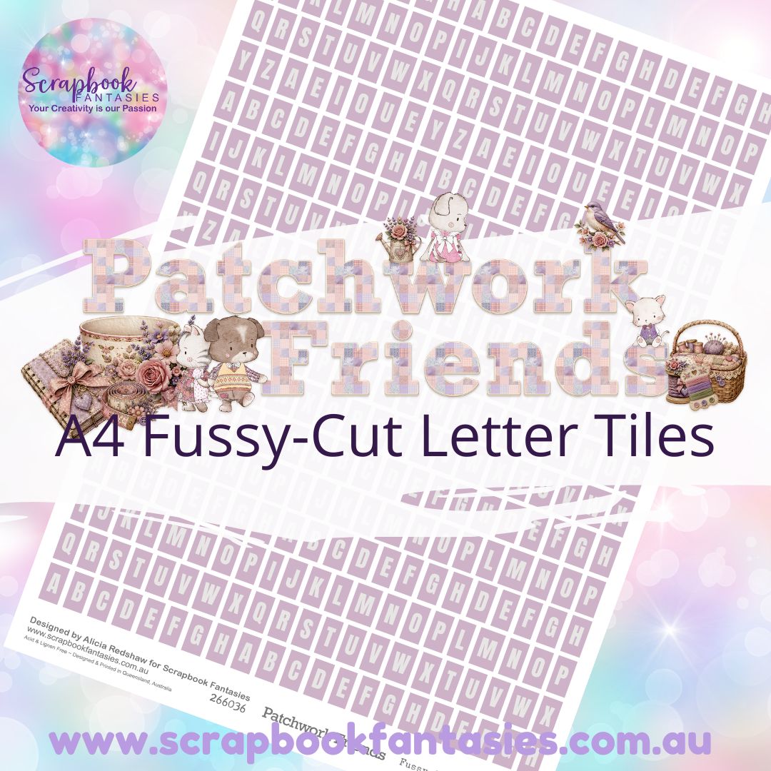 Patchwork Friends Colour Fussy-Cut Letter Tiles - Small 266036