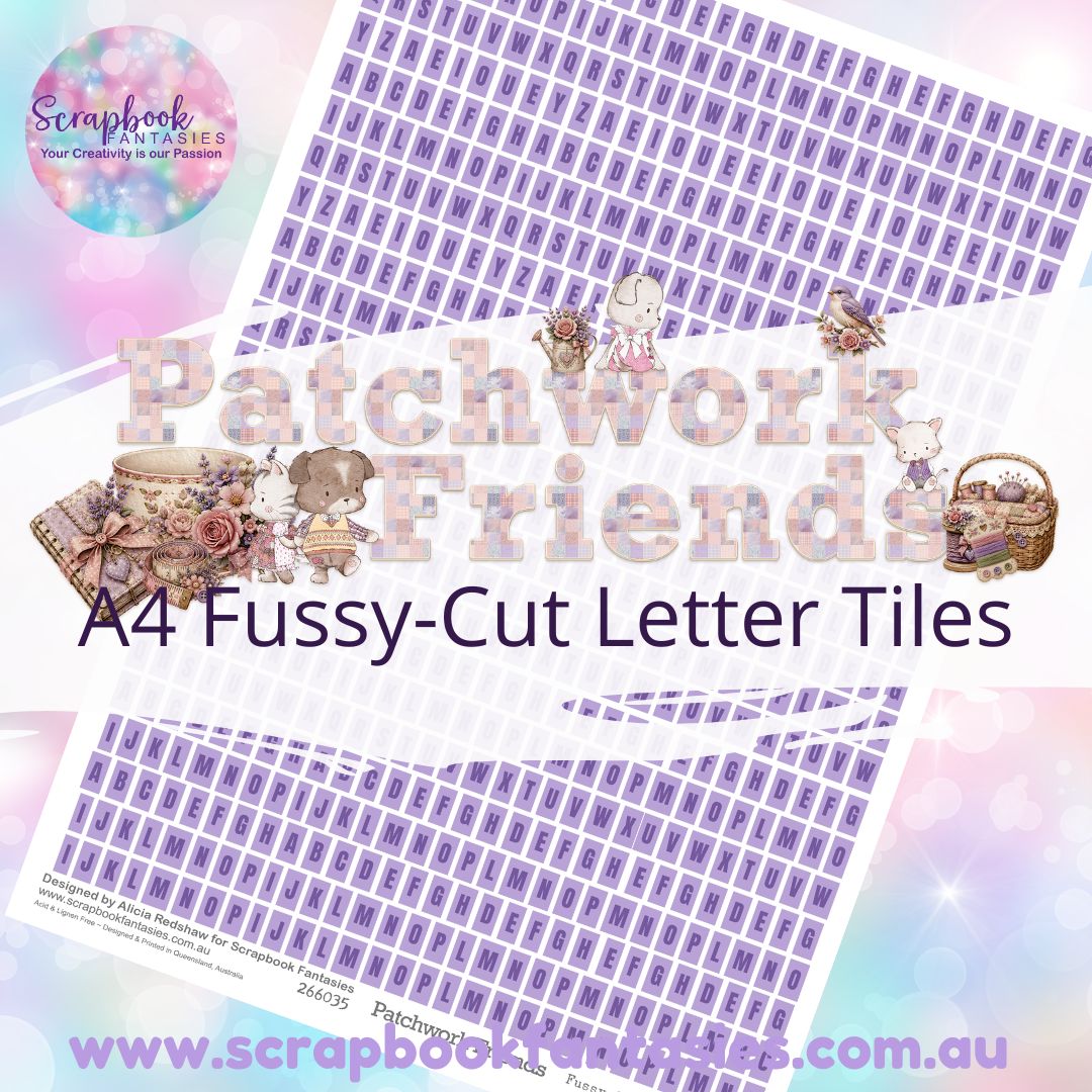 Patchwork Friends Colour Fussy-Cut Letter Tiles - Tiny 266035