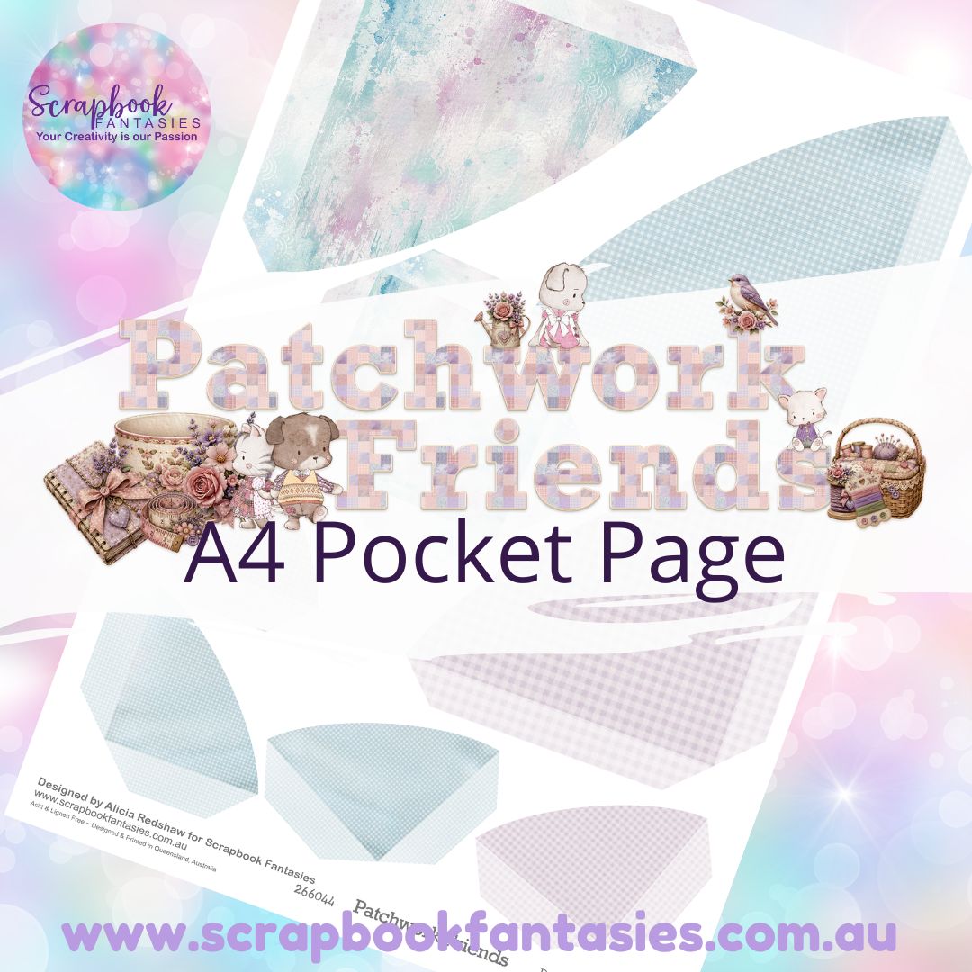 Patchwork Friends A4 Colour Pocket Page - Rounded Corners 1 266044