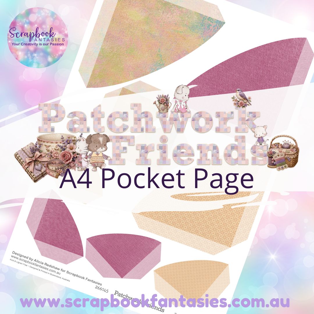 Patchwork Friends A4 Colour Pocket Page - Rounded Corners 2 266045