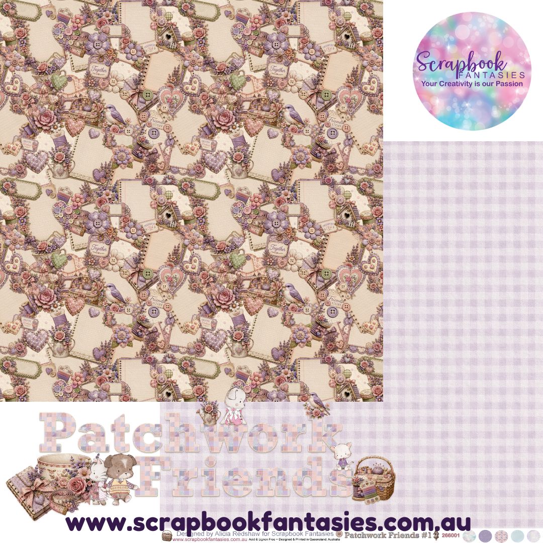 Patchwork Friends 12x12 Double-Sided Patterned Paper 1 - 266001