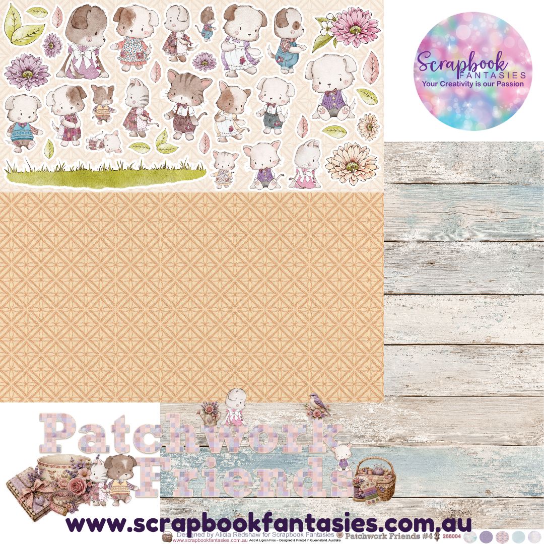 Patchwork Friends 12x12 Double-Sided Patterned Paper 4 - 266004