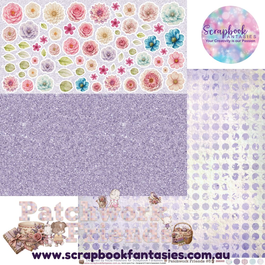 Patchwork Friends 12x12 Double-Sided Patterned Paper 5 - 266005