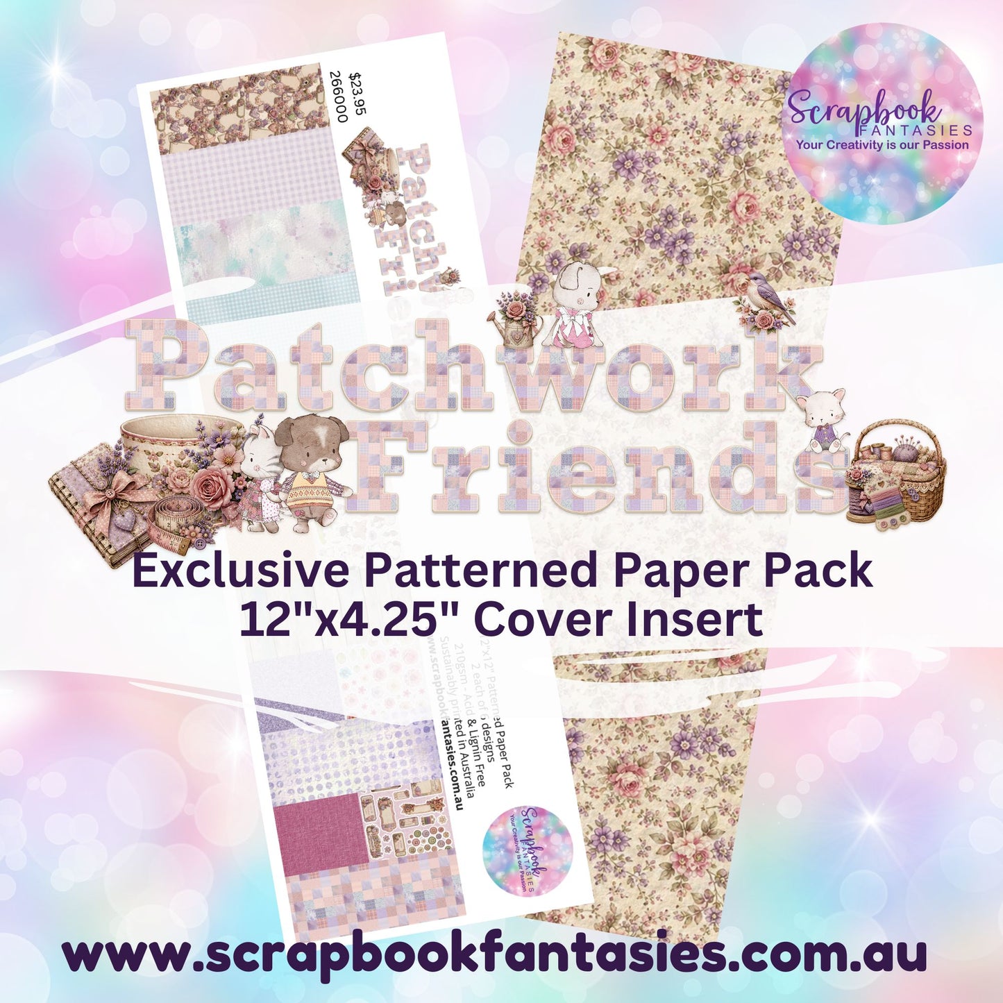 Patchwork Friends 12x12 Double-Sided Patterned Paper Pack 266000