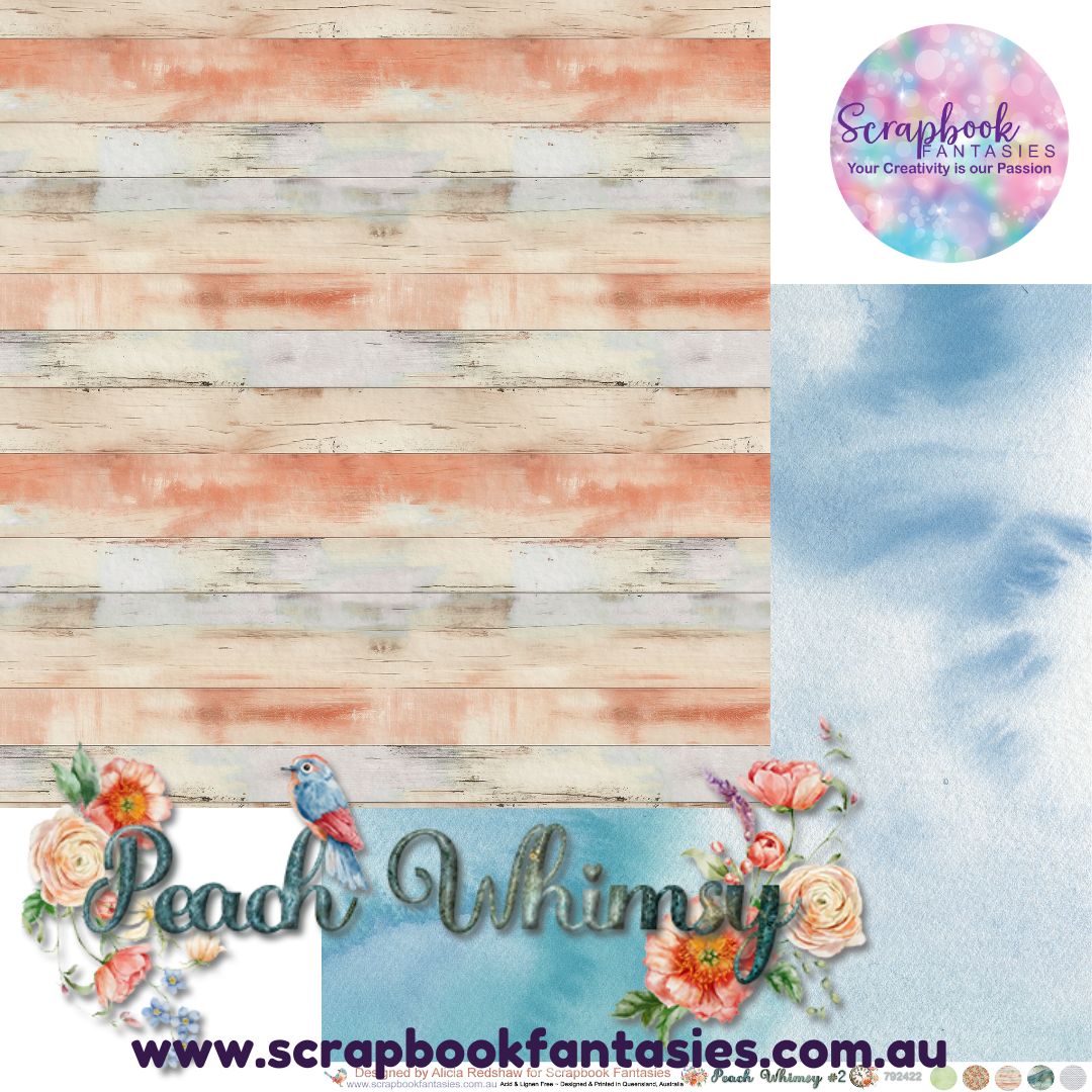 Peach Whimsy 12x12 Double-Sided Patterned Paper 2 - 792422