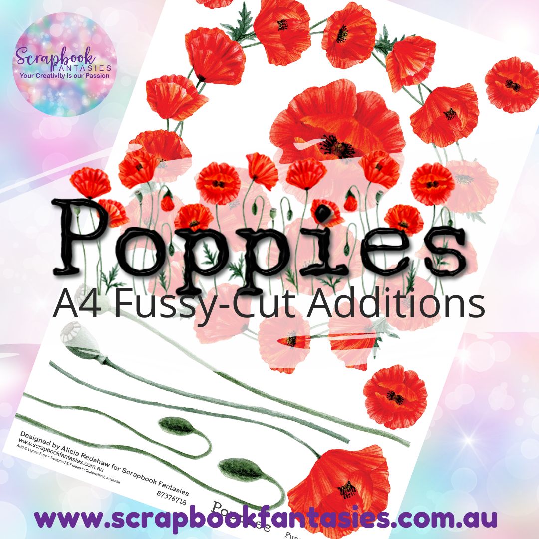 Poppies A4 Colour Fussy-Cut Additions - Poppy Wreath 87373720