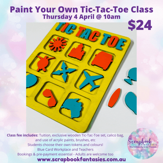 School Holiday Art Class - Paint your own Tic Tac Toe set with Alicia Redshaw - Thursday 4 April @ 10am
