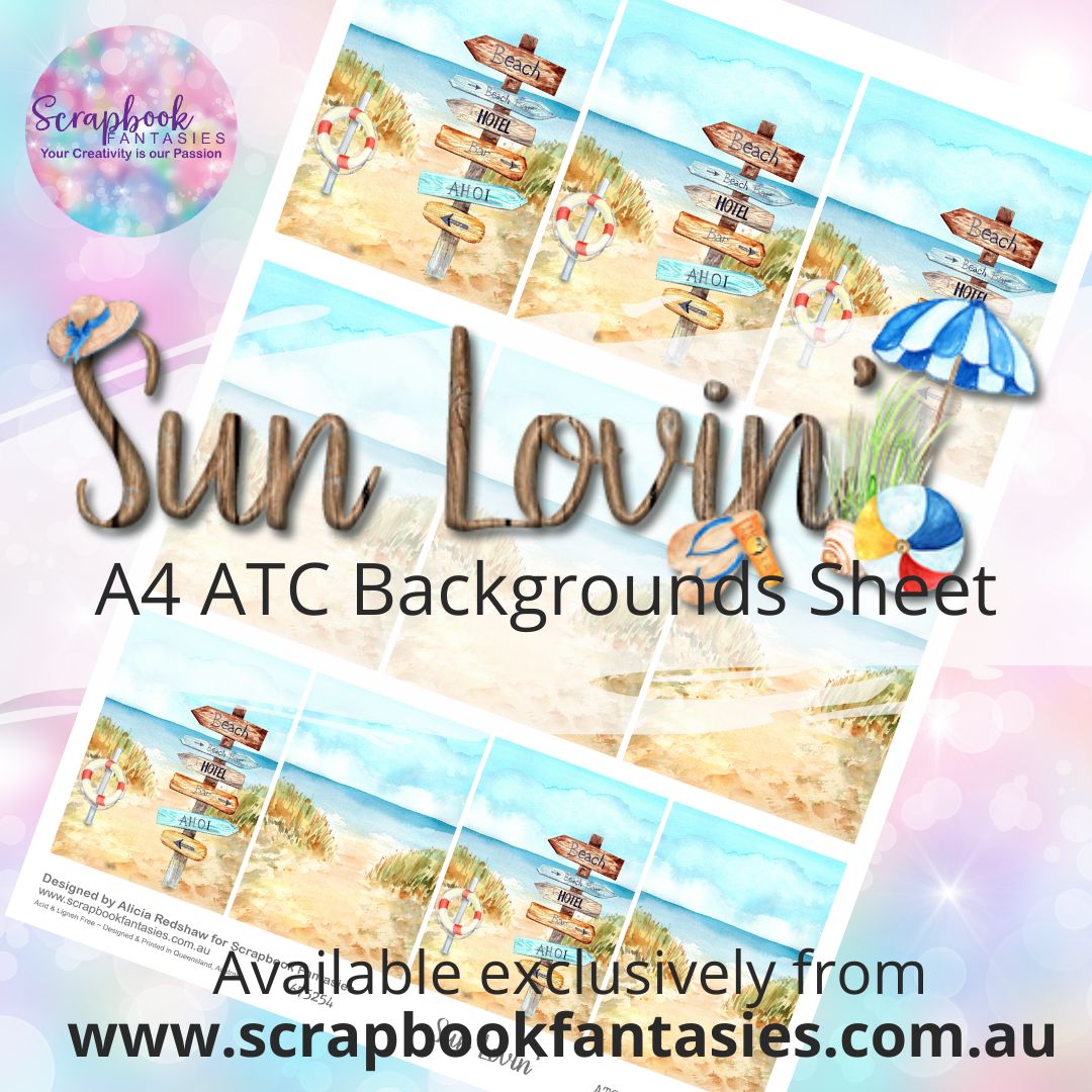 Sunlovin' A4 ATC Backgrounds Sheet - 675254