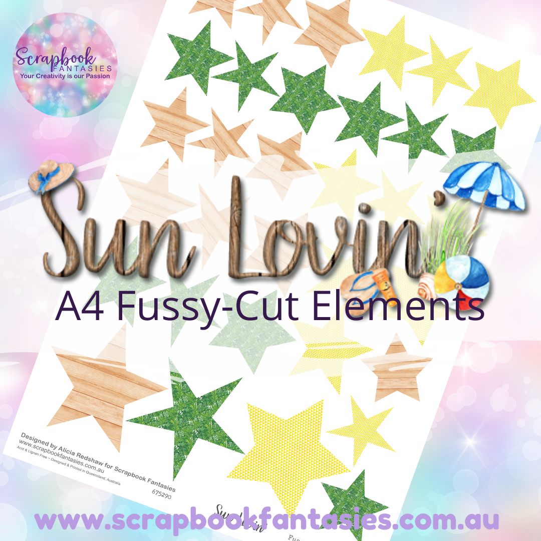 Sunlovin' A4 Colour Fussy-Cut Elements - Stars 3 675290
