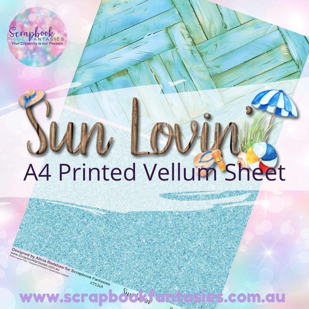 Sunlovin' A4 Printed Vellum Sheet - Halves 3 675348